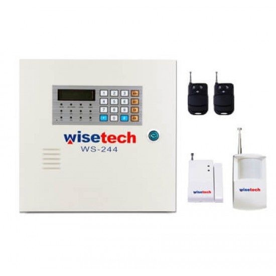 WİSETECH WS-244 Kablolu ve kablosuz Alarm Paneli (433.92Mhz)